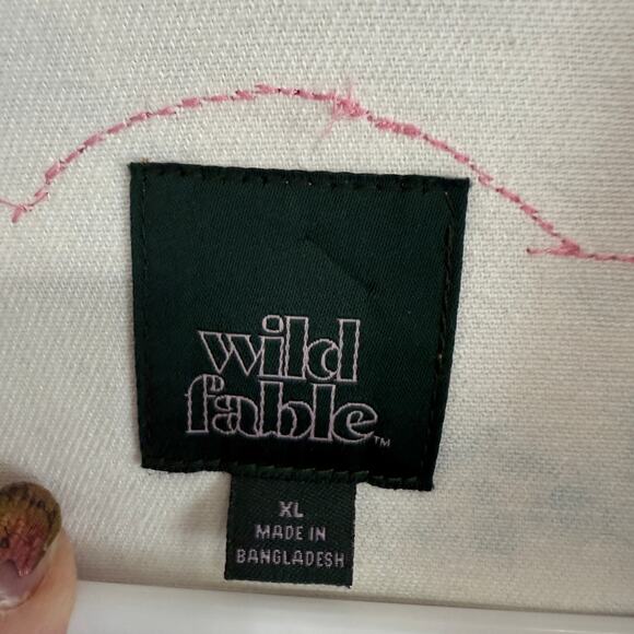 Upcycled Wild Fable Pastel Tie Dye Trucker Jacket w/Graphic & Towel Sleeves XL - Picture 9 of 12